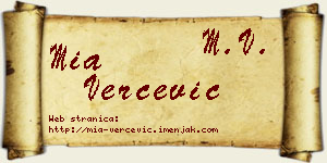 Mia Verčević vizit kartica